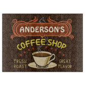 Koffiewinkel met Mok en bonen | Gepersonaliseerde  Snijplank (Voorkant)