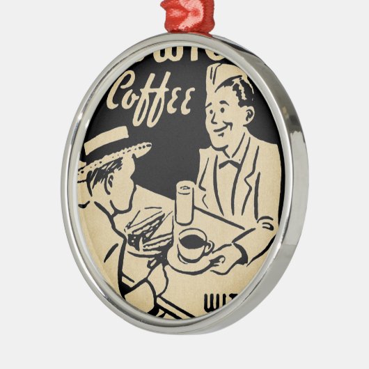  koffiewinkel metalen ornament (Links)