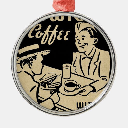  koffiewinkel metalen ornament (Voorkant)
