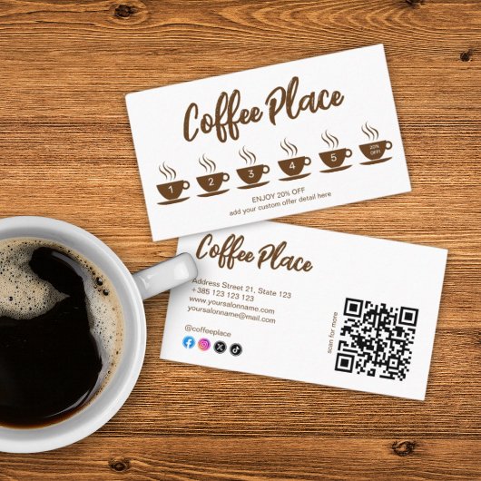 Koffiewinkel Modern QR Code Loyalty Kaart