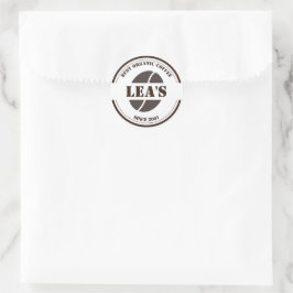 Koffiewinkel Moderne koffieboon Logo Ronde Sticker
