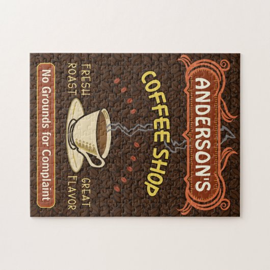Koffiewinkel Mok Creëer uw eigen, persoonlijk brui Legpuzzel (Horizontaal)