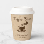 Koffiewinkel ontwerp papieren bekers (Achterkant)