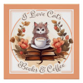 Koffiewinkel Poster Katten Boeken & Koffie (Voorkant)