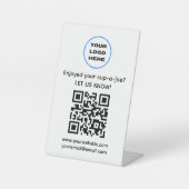 Koffiewinkel QR-code Reclamebord Met Voetstuk (Voorkant)
