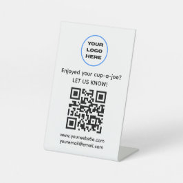 Koffiewinkel QR-code Reclamebord Met Voetstuk