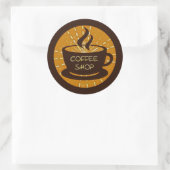 Koffiewinkel Ronde Sticker (Tas)