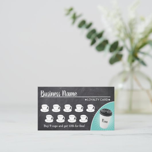 Koffiewinkel Rustic Chalkboard 10 Cups Loyalty (Staand voorkant)