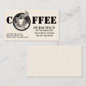 Koffiewinkel Steaming Cup Visitekaartje (Voorkant / Achterkant)