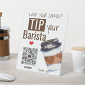 Koffiewinkel Tip Uw Koffie Barista Reclamebord Met Voetstuk (Insitu)