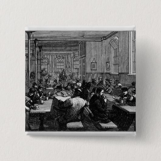 Koffiewinkel van het man vierkante button 5,1 cm (Voorkant)