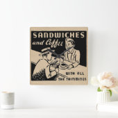  koffiewinkel vierkante klok (Huis)