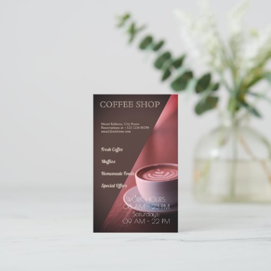 Koffiewinkel Visitekaartje (Staand voorkant)