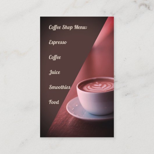 Koffiewinkel Visitekaartje (Achterkant)