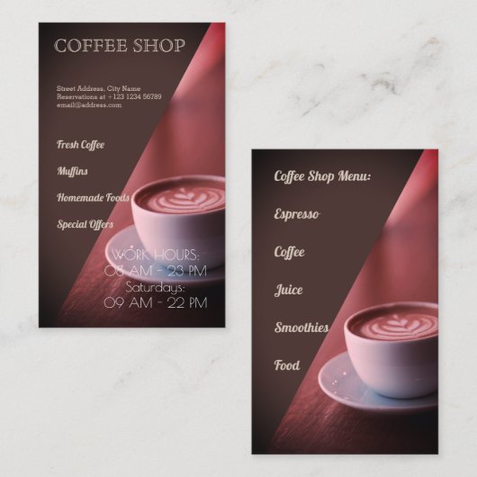 Koffiewinkel Visitekaartje (Voorkant / Achterkant)