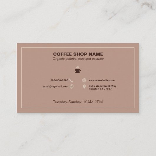 Koffiewinkel Visitekaartje (Achterkant)