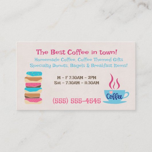 Koffiewinkel Visitekaartje (Achterkant)