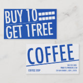 Koffiewinkel Visitekaartje Loyalty Punch Card (Voorkant / Achterkant)