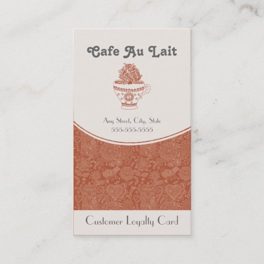 Koffiewinkel Visitekaartje Loyalty Punch Card (Voorkant)