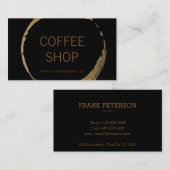 Koffiewinkel - Visitekaartje met koffievlek (Voorkant / Achterkant)