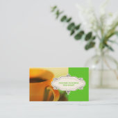 Koffiewinkel Visitekaartjes {kalkgroen} (Staand voorkant)