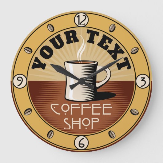 Koffiewinkel voor  kunst en ambachtelijke stijl grote klok (Voorkant)