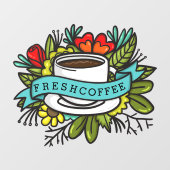 Koffiewinkel voor verse koffie, van koffie raamsticker (Vel)