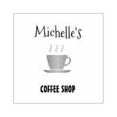 Koffiewinkel, warm bekersilhouet rubberstempel (Afrduk)