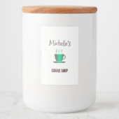 Koffiewinkel, warm bekersilhouet voedselcontainer etiket (Voorkant)