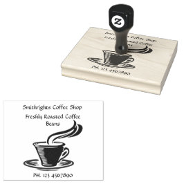 Koffiewinkelbekertje, 4x5 rubberstempel