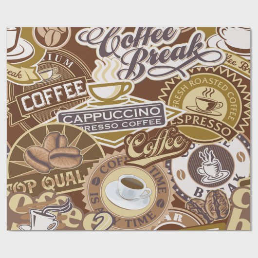 Koffiewinkelbord cadeaupapier (Vlak)