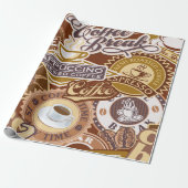 Koffiewinkelbord cadeaupapier (Uitgerold)