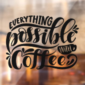 Koffiewinkeldecoratie - café  raamsticker (Vel 2)