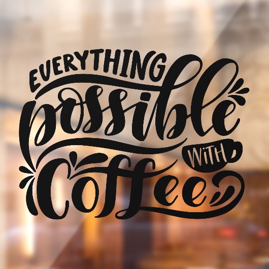 Koffiewinkeldecoratie - café  raamsticker (Vel 2)