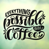 Koffiewinkeldecoratie - café  raamsticker (Vel 3)