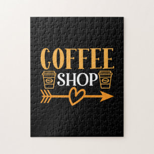 Koffiewinkelen voor kunstkoffie legpuzzel