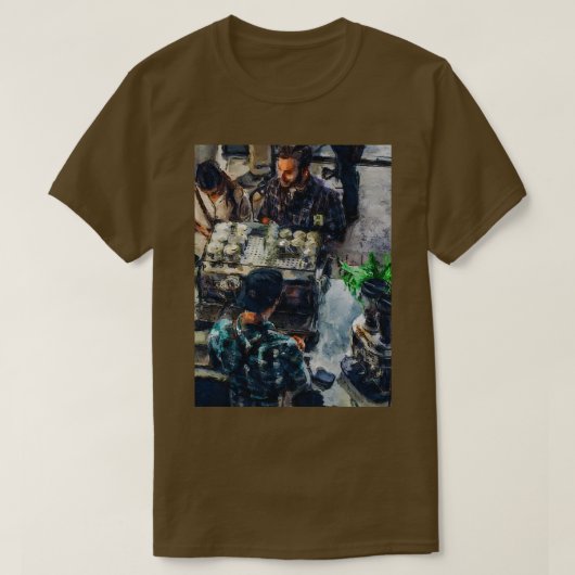 Koffiewinkelillustraties T-shirt (Design voorkant)