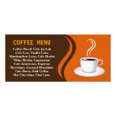 Koffiewinkelmenu Bruin en Oranje Cafe-rack Kaarten Reclamekaart (Achterkant)