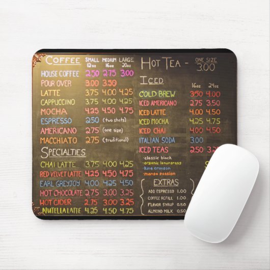 Koffiewinkelmenu - Muismat (Met muis)