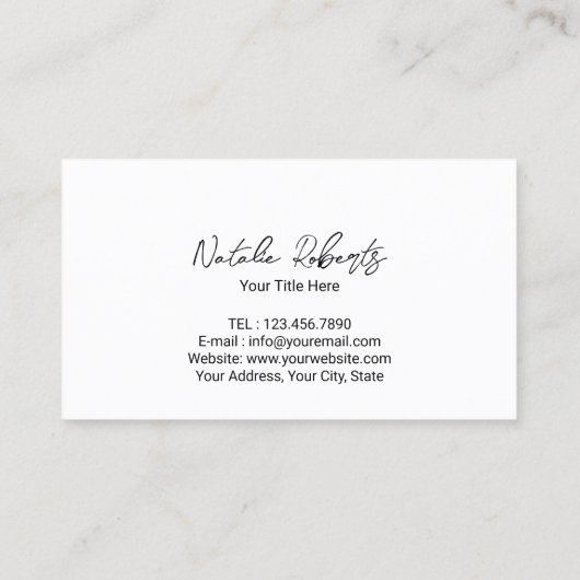 Koffiewinkelminimalistisch Visitekaartje (Achterkant)