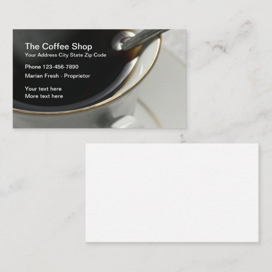 Koffiewinkelontwerp Visitekaartje (Voorkant / Achterkant)