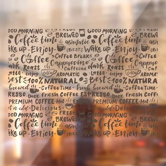 Koffiewinkelvensternummers, moderne raamkoeling raamsticker (Vel 2)