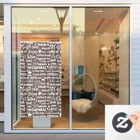 Koffiewinkelvensternummers, moderne raamkoeling raamsticker (Winkelraam)