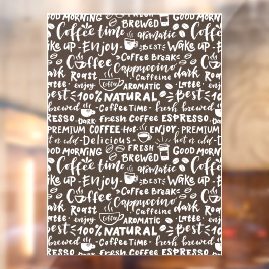 Koffiewinkelvensternummers, moderne raamkoeling raamsticker (Vel 2)