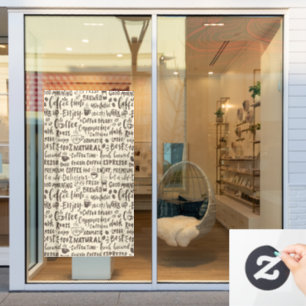 Koffiewinkelvensternummers, moderne raamkoeling raamsticker
