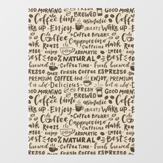 Koffiewinkelvensternummers, moderne raamkoeling raamsticker (Vel)