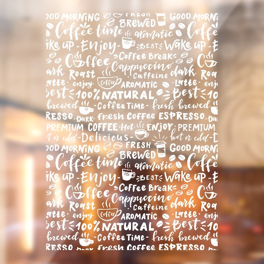 Koffiewinkelvensternummers, moderne raamsticker (Vel 2)