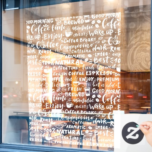 Koffiewinkelvensternummers, moderne raamsticker (Cafe Raam)