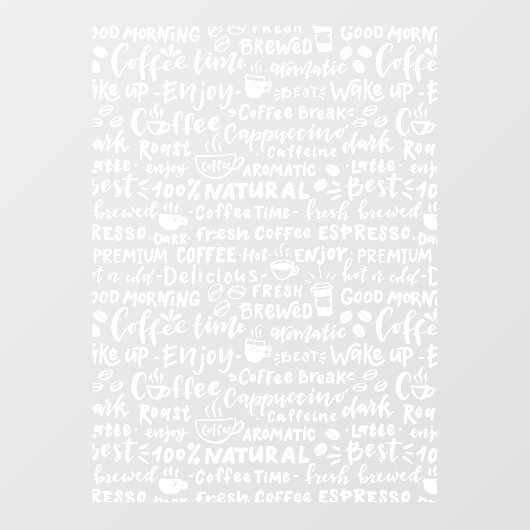 Koffiewinkelvensternummers, moderne raamsticker (Vel)