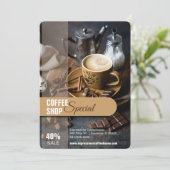 koffiewinkelverkoop flyer kaart (Staand voorkant)